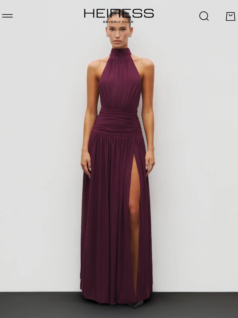 Heiress Beverly Hills Halter Slit Gown